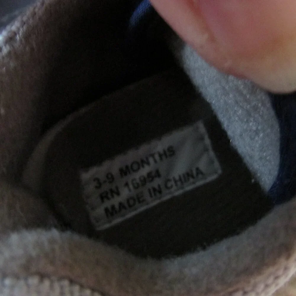 Sneaker Tennis Shoes Infant Baby Boys Size 3-9M Navy Blue Laces Ties‎